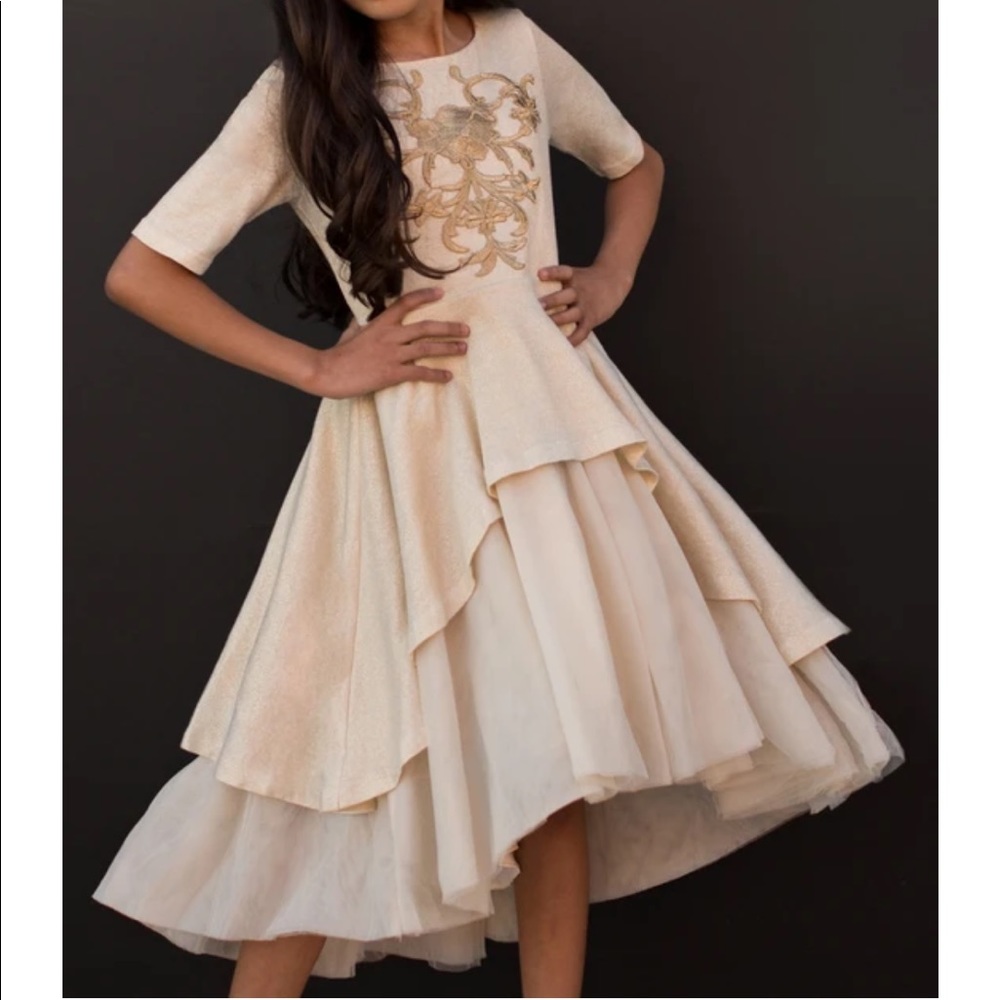 Joyfolie roseline dress in gold